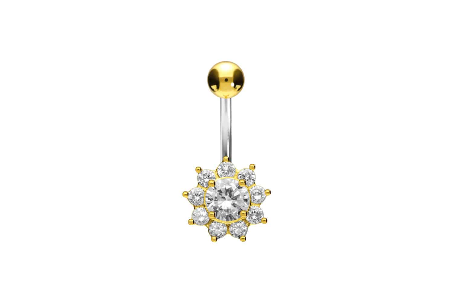 Titan Bananabell mit 925er Silber-Design KRISTALLBLUME